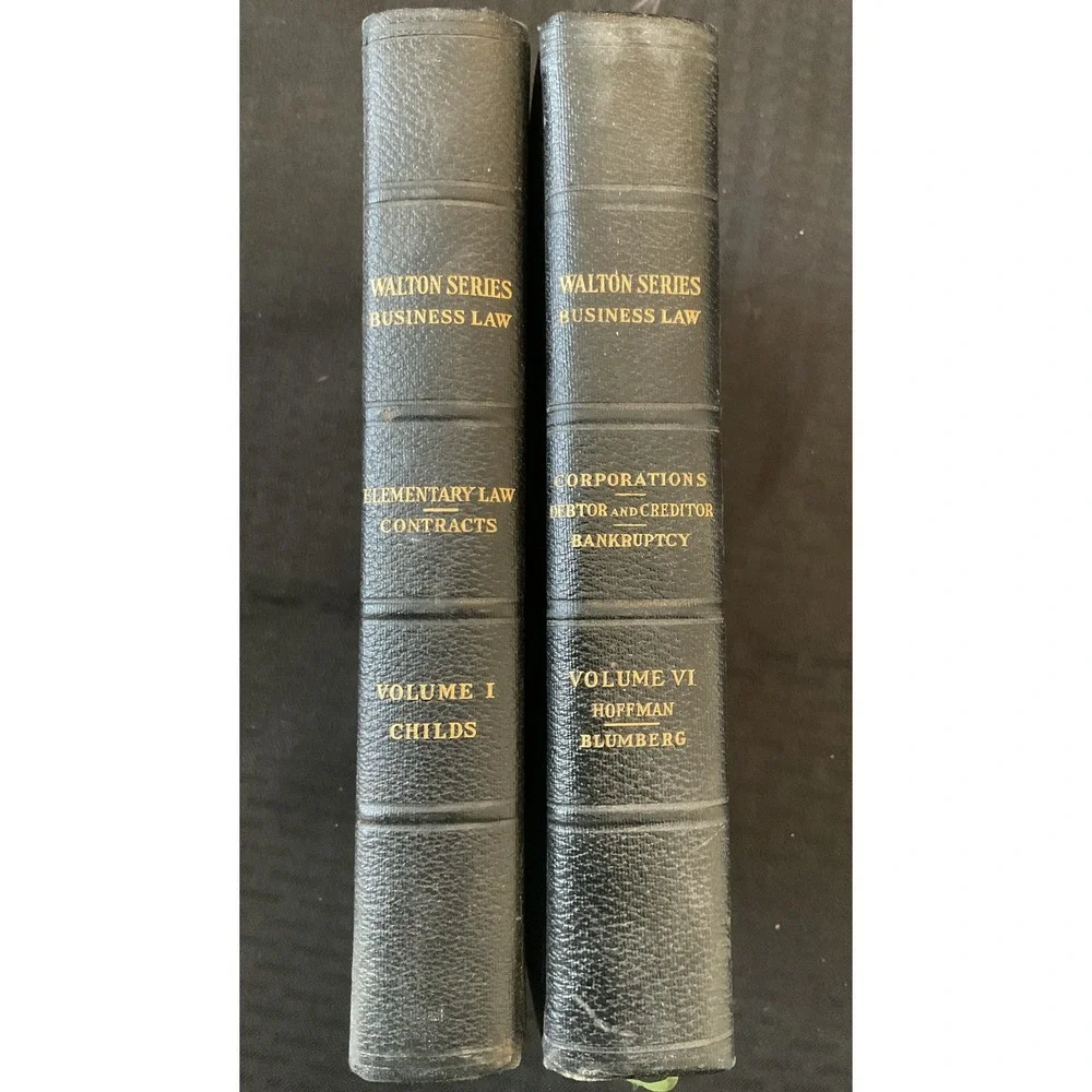 Vintage Walton Series Business Law Treatise American Law 1927 1929 Set Hardcover
